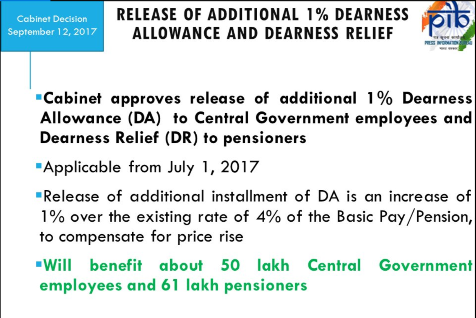 Dearness Allowance Hiked To 5% Central Govt Employees From July 1st ...