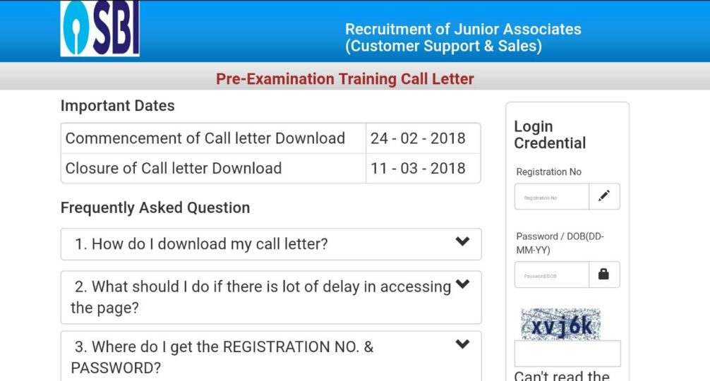 SBI Junior Associates Exam Call Letter, Admit Card Download at ibps.sifyitest.com