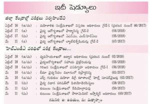 TSPSC CBRT Examinations 2018 schedule released for various posts