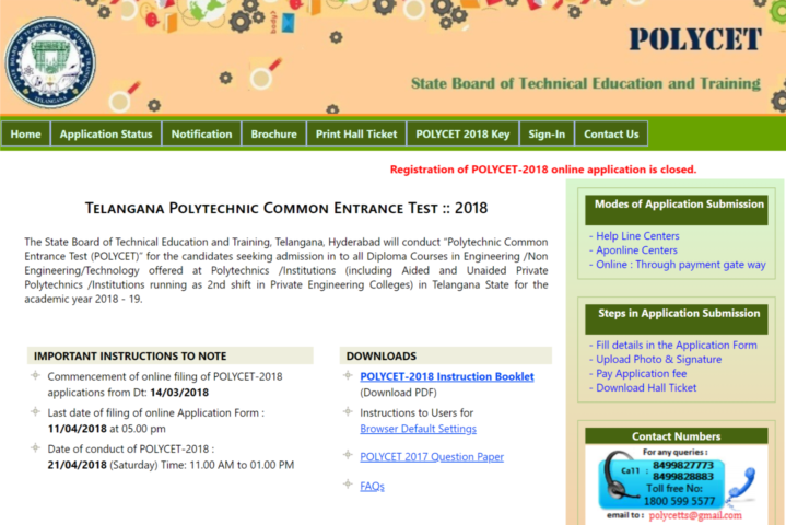 TS Polycet Results 2018 Rank Card Download Today at polycetts.nic.in