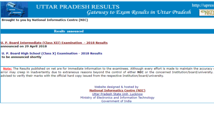 UP Board Result 2018 Class 10, Class 12 Results at upresults.nic.in