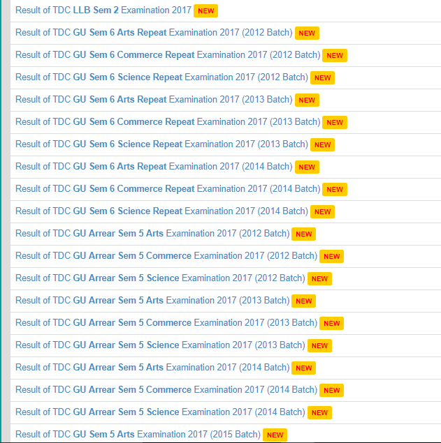 Gauhati University UG Degree Courses Results released at gauhati.ac.in