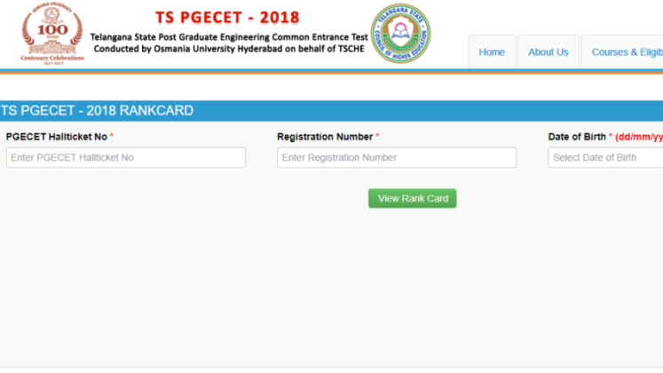 TS PGECET Results Result, Rank Card Download @pgecet.tsche.ac.in
