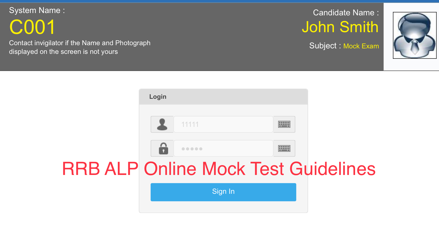 RRB ALP Online Mock Test Guidelines