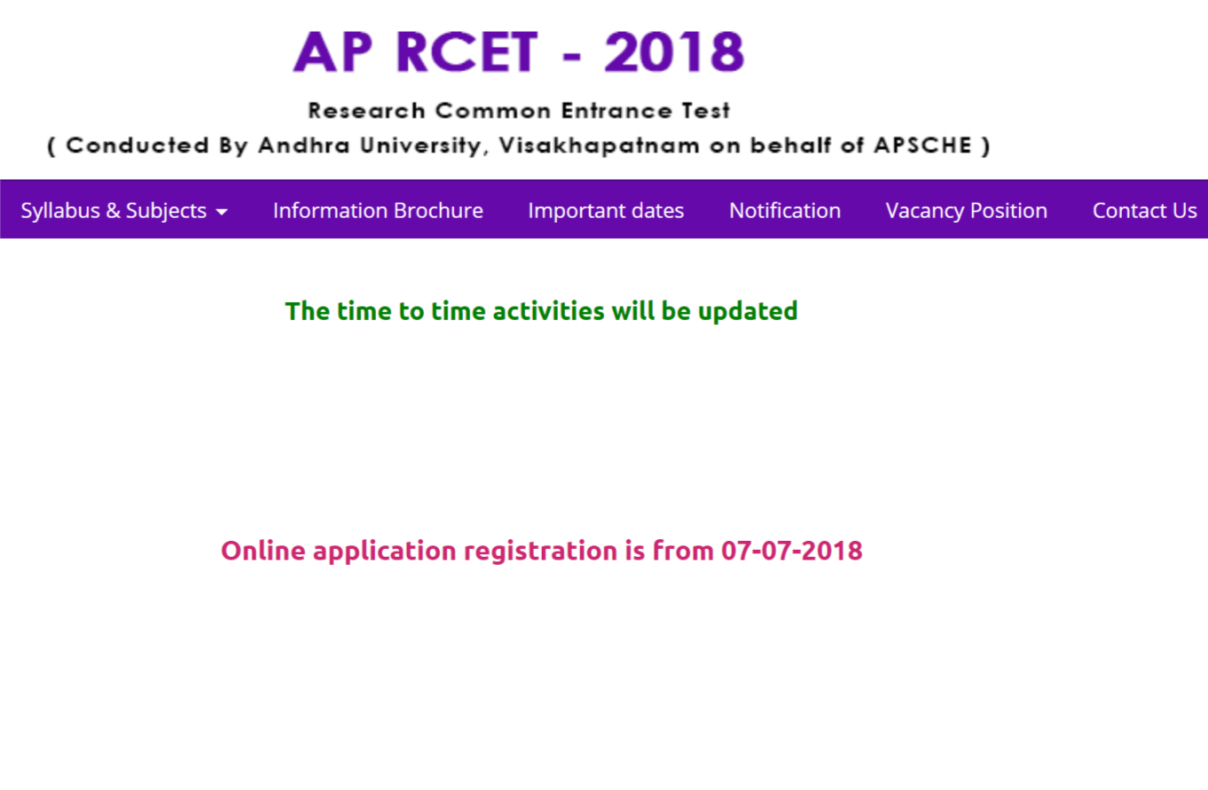 APRCET 2018 M.Phil./ Ph.D. Admissions Results Declared @sche.gov.in/rcet